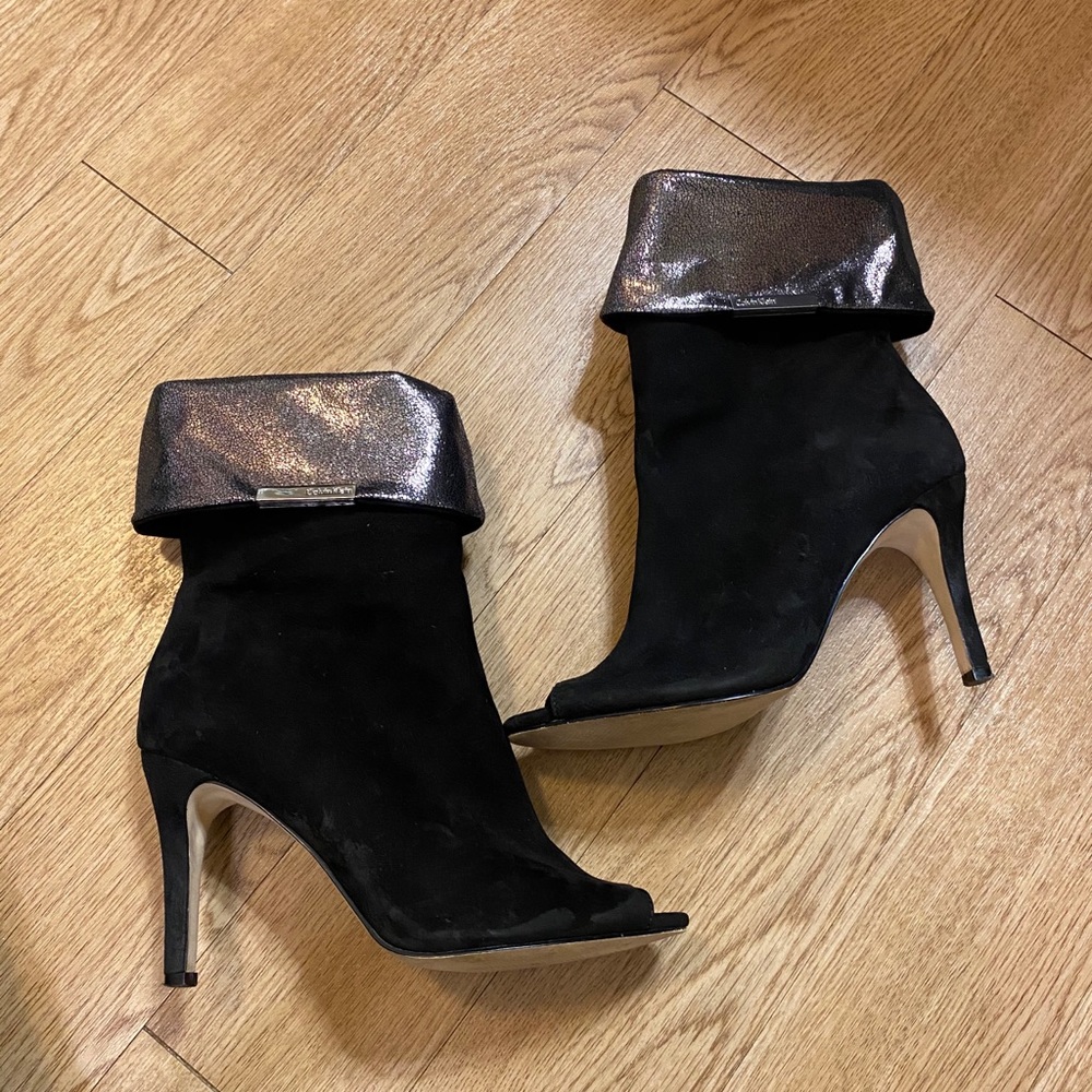 Calvin Klein suede booties